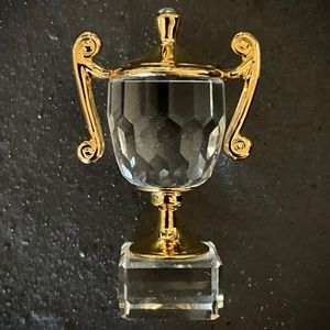 Small Crystal and Gold TROPHY Figurine